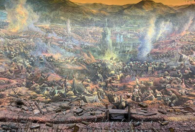 The painting “The historic confrontation”