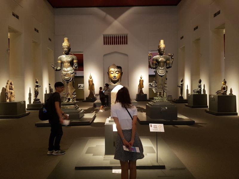 Tourists visit the museum