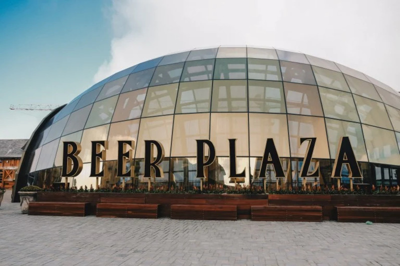 Dome-shaped Beer Plaza building at Ba Na Hills.