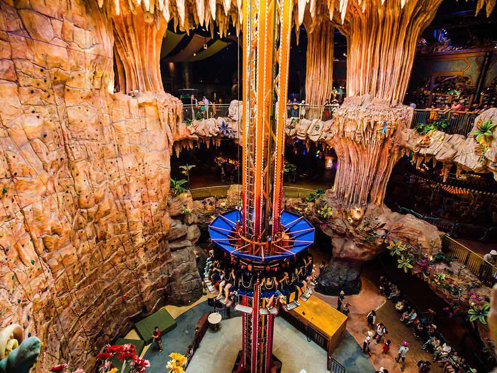 Drop Tower ride inside the cave-like design of Ba Na Hills’ Fantasy Park