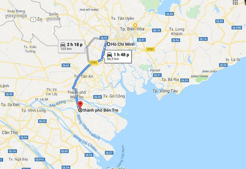 Guide to getting to Ben Tre
