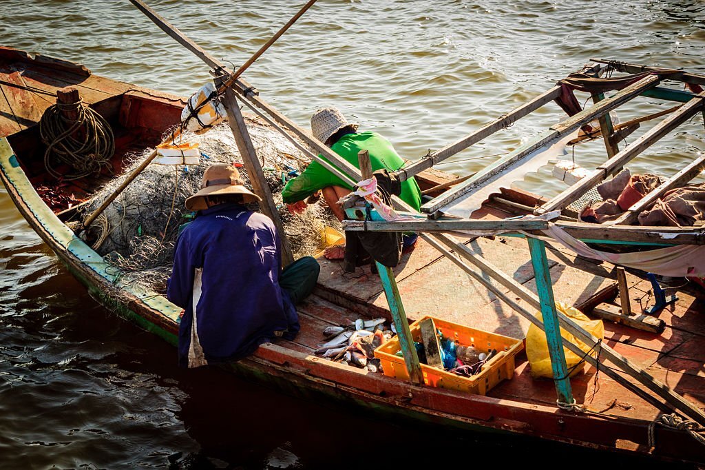 Fishing boats in Ham Ninh village 