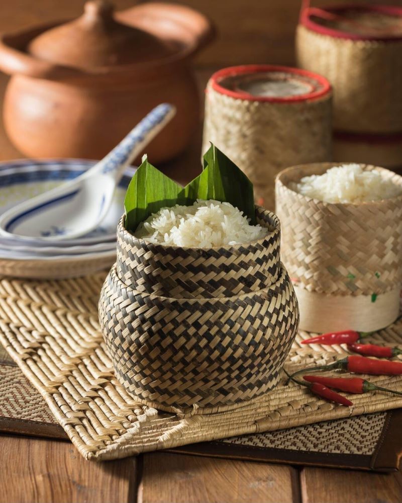 Sticky rice (khao niao), an essential specialty