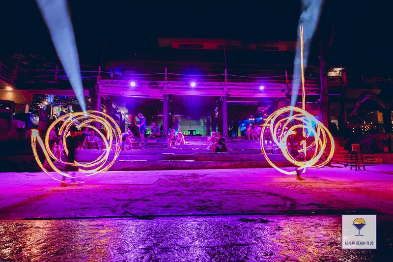 Fire show at AC beach bar. Source: AC bar beach club