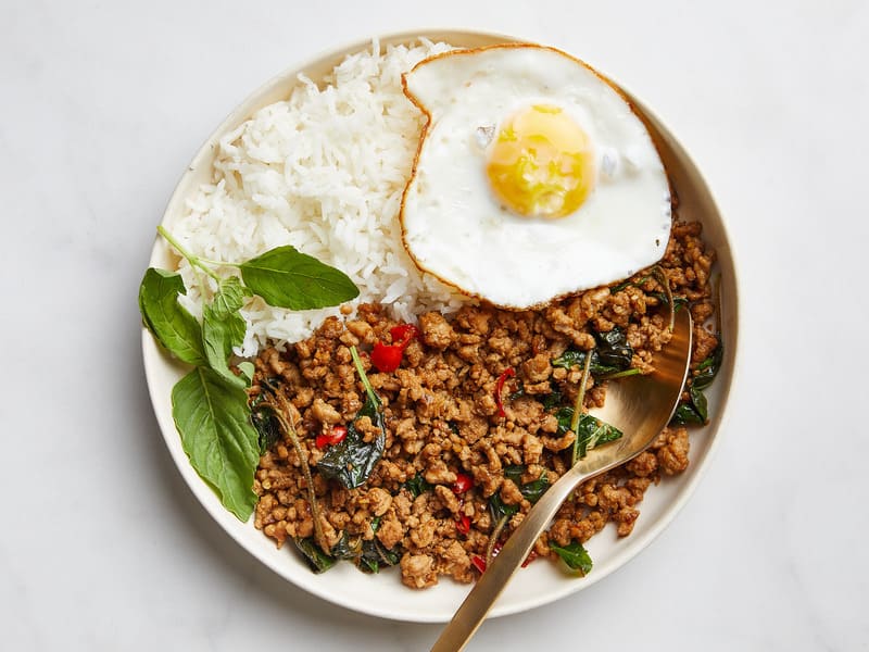 Pad Krapow Moo (stir-fried pork with holy basil leaves)