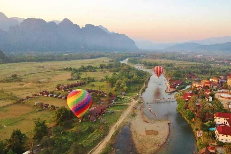 Hot Air Balloon Tour in Vang Vieng