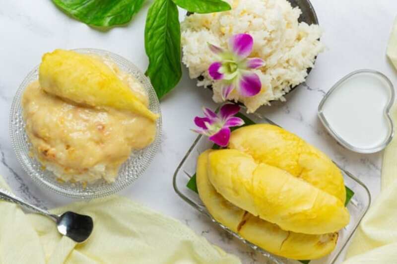 Khao Niao Tu-rean (Durian Sticky Rice)