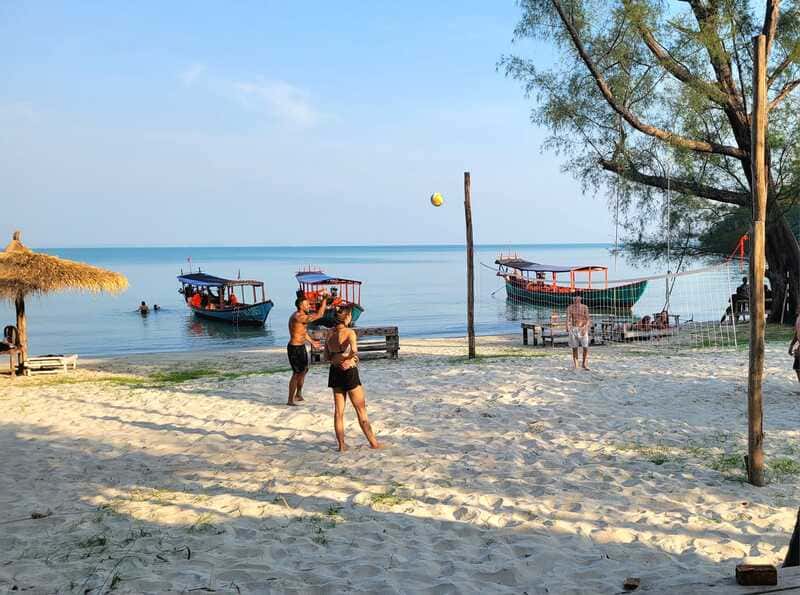 Beach volleyball on the sand at The Last Point Koh Takiev