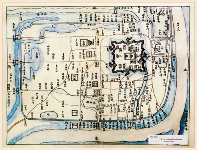 Map of the ancient Thang Long citadel area, including Phu Khanh village