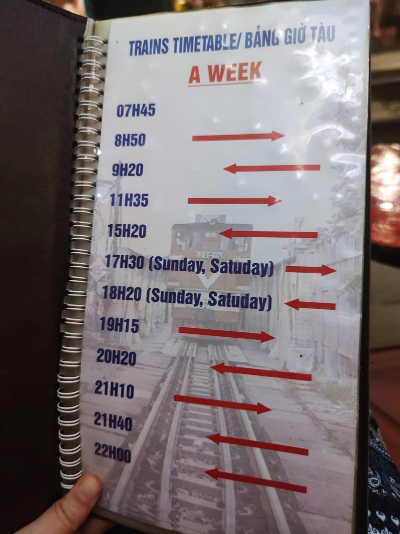 hanoi train street schedule