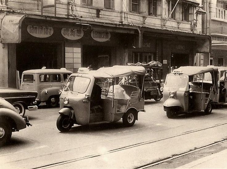 Japanese Tuk Tuk in the 1960s in Laos