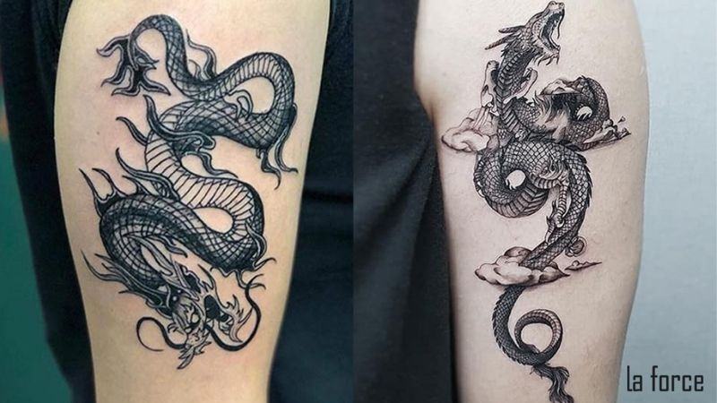 The dragon on the tattoo is a symbol of power