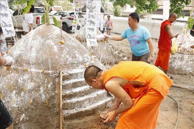 san tower on laos new year