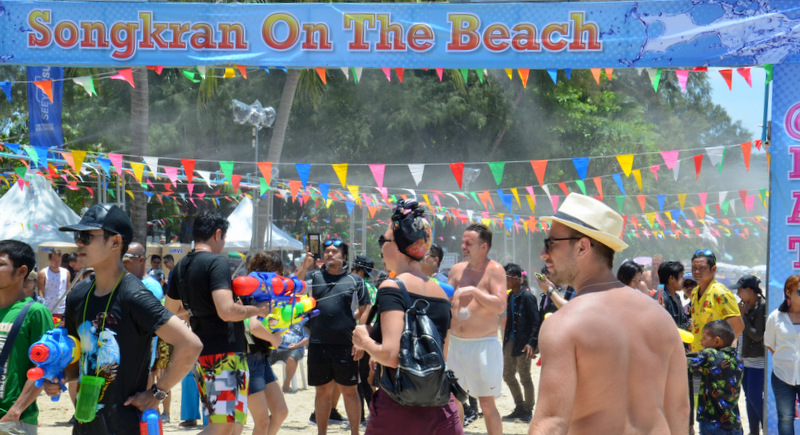 songkran festival on the beach