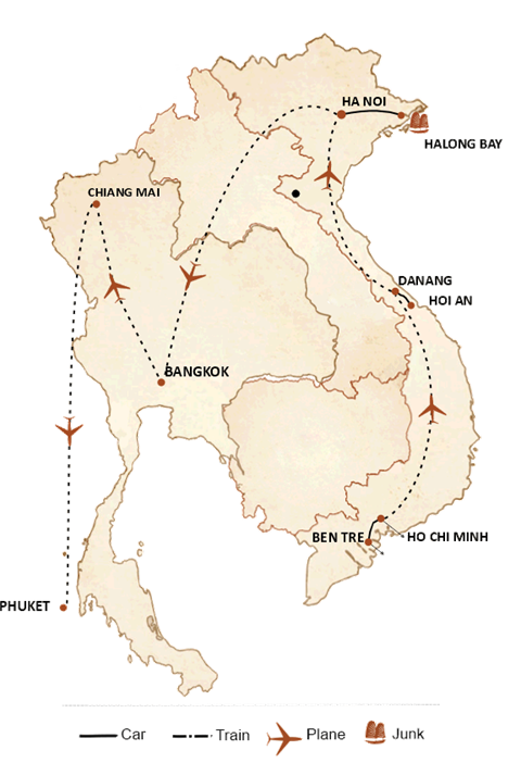 Travel to Vietnam and Thailand in 16 days